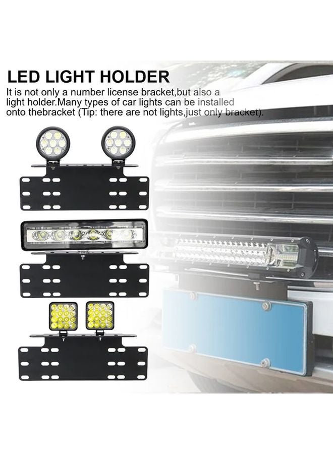 Black Front Bumper License Plate Mount Bracket for LED Light Bar SUV Lamp Holder - Image 4